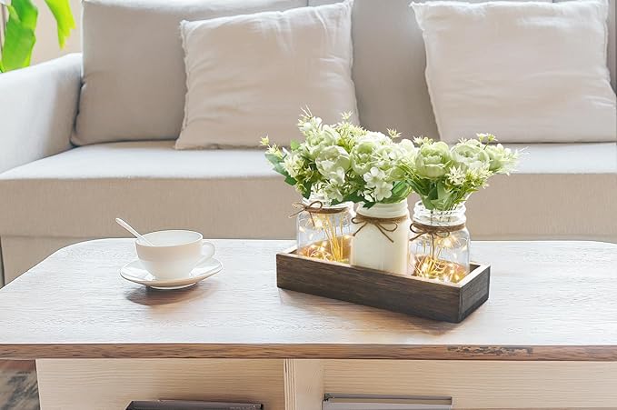 Mkono Mason Jar Lights Centerpiece Table Decorations - Image 4