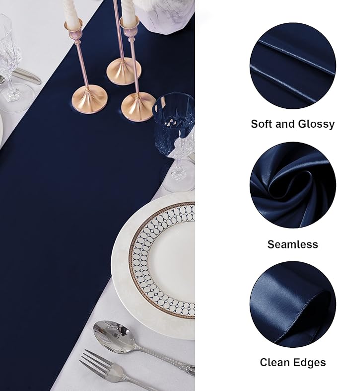 12Pack Table Runner 12 x 108 Inches Satin Silk Table Runner - Image 3