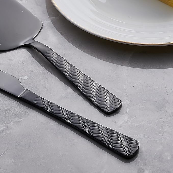 Black Cake Cutting Set, Stainless Steel Cake Knife and Server Set, Cake Pie - Image 5