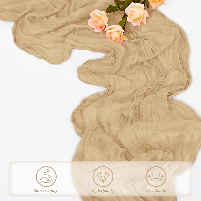 Sand 20 Pack 10FT Cheesecloth Table Runner 20 x 120 Inch Long Rustic Gauze - Image 5