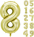 40 Inch Numbers 8 Light Gold Large Balloon Digital 8 by Lnhiya