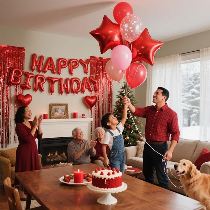29 Pcs Red Birthday Party Decorations - Image 4