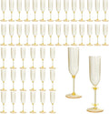 XUWAIDSGN 48 Pack Amber Detachable 2 piece Champagne Flutes 5.5 Oz Unbreakable by XUWAIDSGN