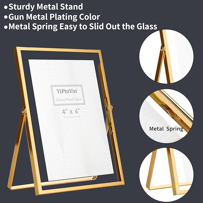 Gold 4x6'' Double Floating Frame - Image 6