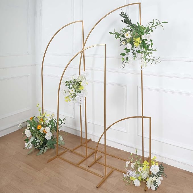 Tableclothsfactory Set of 4 | Gold Metal Wedding Arch Chiara Backdrop Stand - Image 2