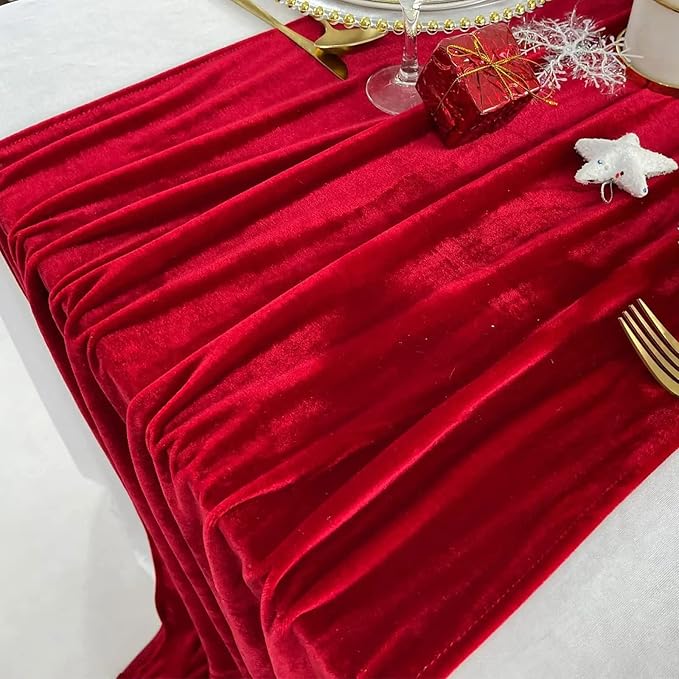 Luxurious Velvet Table Runner, 10ft Wedding Reception Decorations, 20x120inch - Image 6