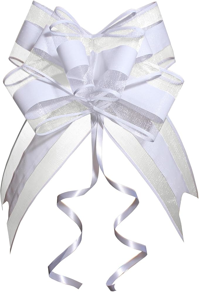 Large White Gift Bow, Valentine's Day, Flower Basket Decor by WEWILUCK