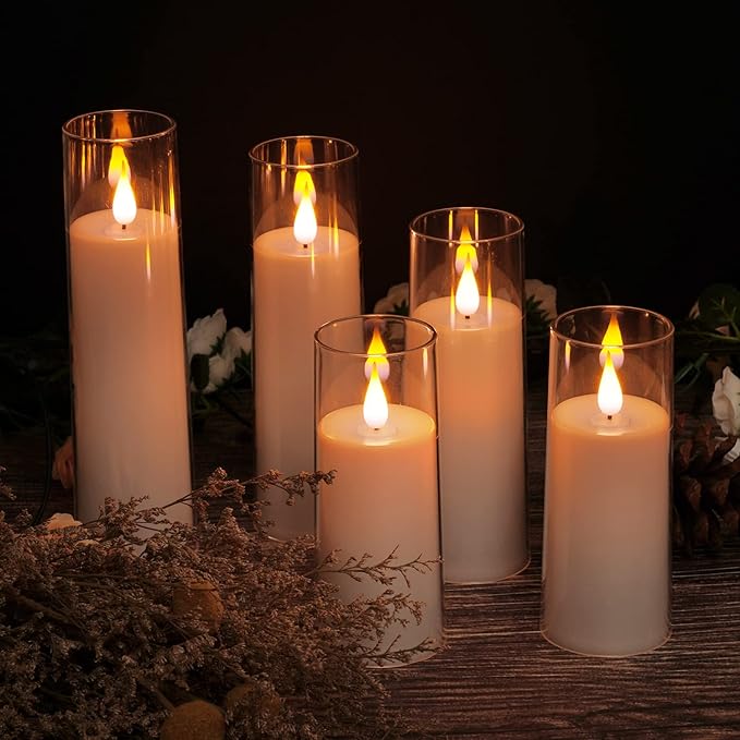 Amagic Pure White Flameless Candles, Battery Operated Candles, Acrylic - Image 2