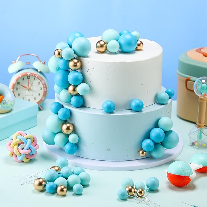 Tondiamo 108 Pcs Balls Cake Topper DIY Cupcake Insert Foam Balloons - Image 2