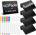 40 Pack 4"x3" Mini Chalkboard Signs by Unknown