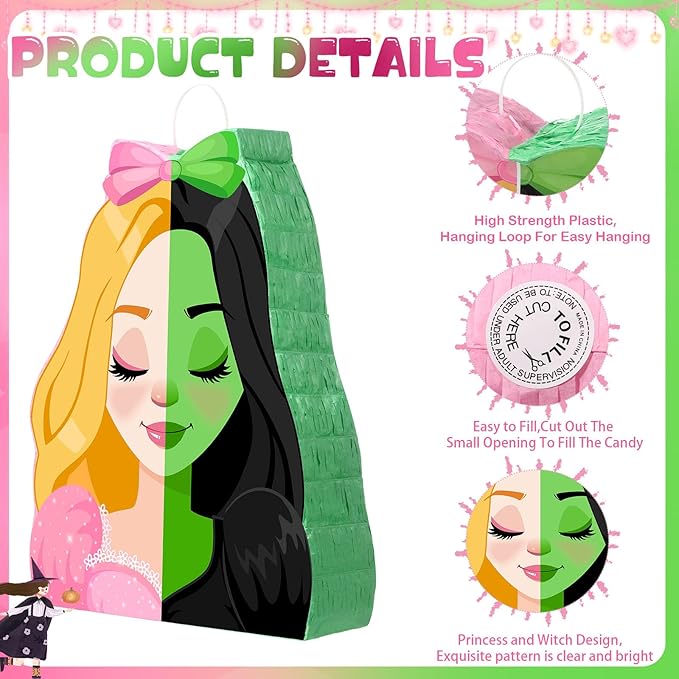 Kasyat Witch Princess Piñata Party Game Set Halloween Witch Piñata - Image 3