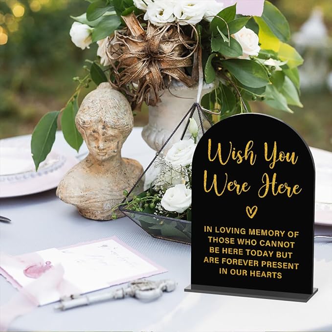 Acrylic Wedding Sign, Bridal Shower Decorations, Wish You Were Here Sign - Image 3