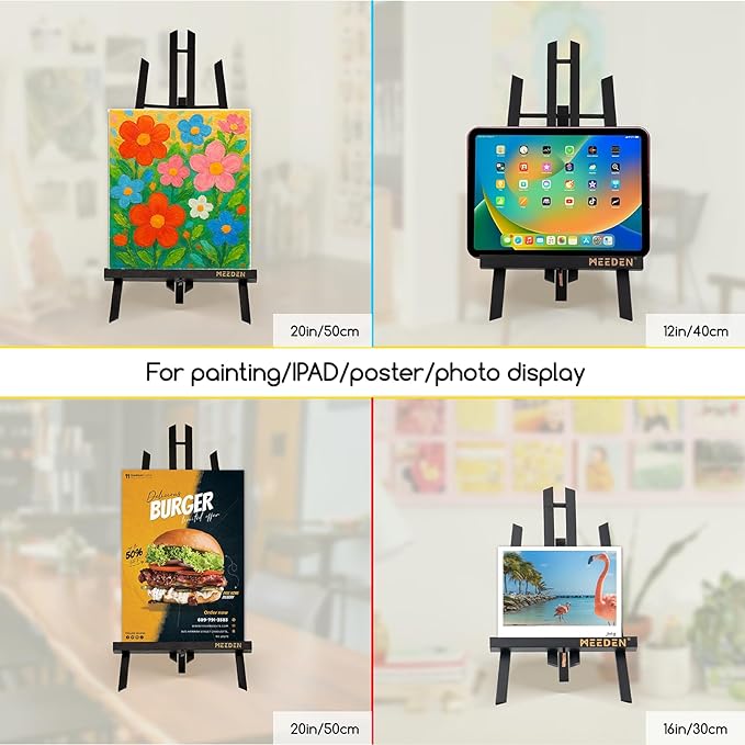 MEEDEN Mini Tabletop Easel Stand: 12" x 12 Pack Pine Wood Table Top Display - Image 4