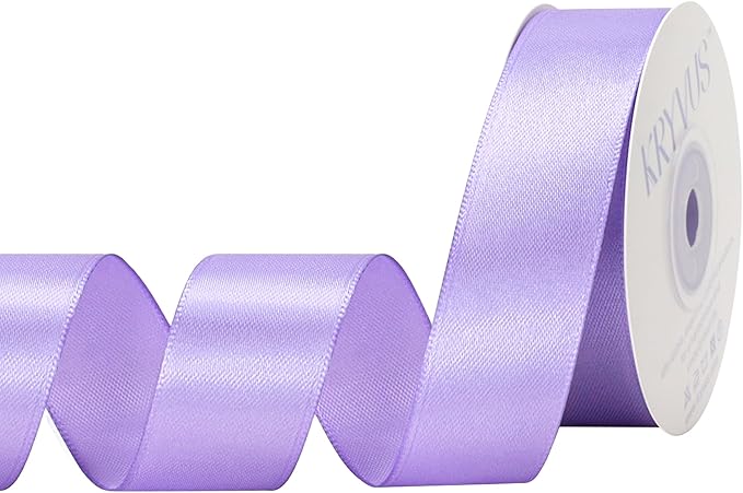 Light Purple Satin Ribbon 1 inch X Continuous 25 Yards, Single Face Polyester by Kryvusribbon