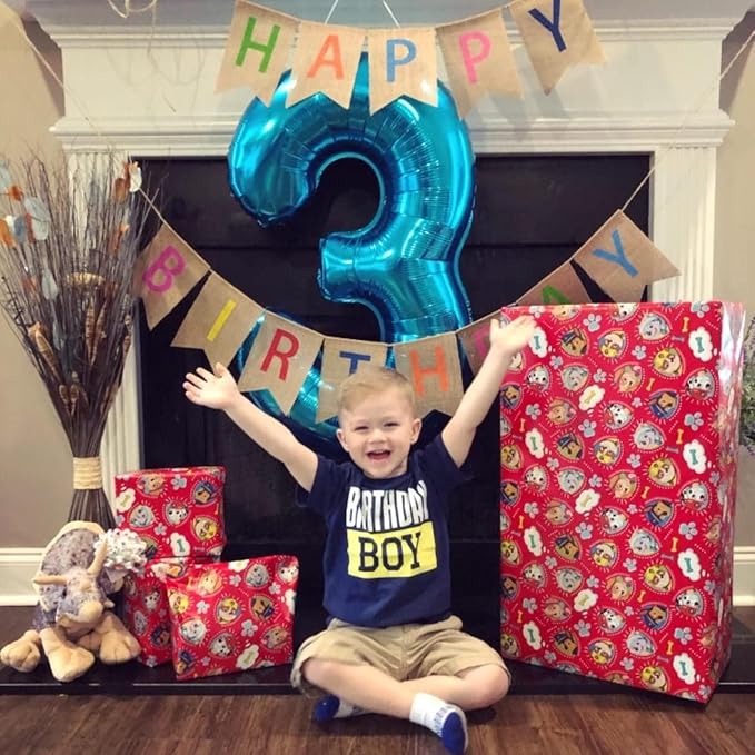 40 Inch Balloon Number 3 Blue, Large Foil Number Balloons Set 0-9, Digital 3 - Image 4