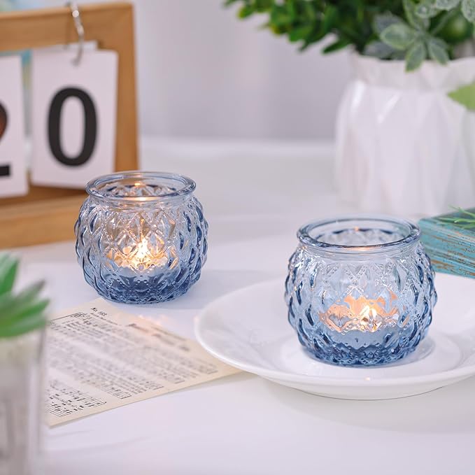 DARJEN 12Pcs Blue Votive Candle Holders - Image 6