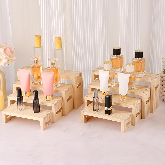 8 Pcs Wood Risers Display Stands, 2 Set Wooden Risers - Image 7