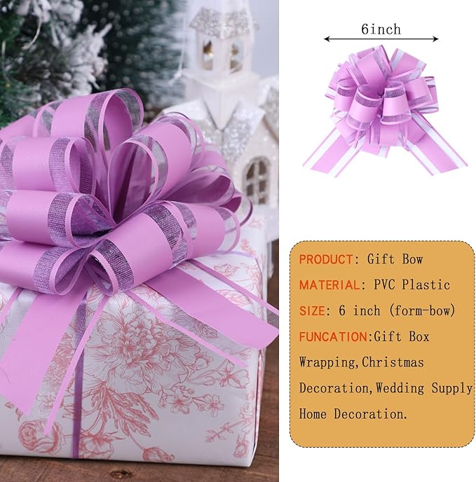 6Pcs 6inch Pull Bow Gift Wrapping, Pull Bow - Image 2