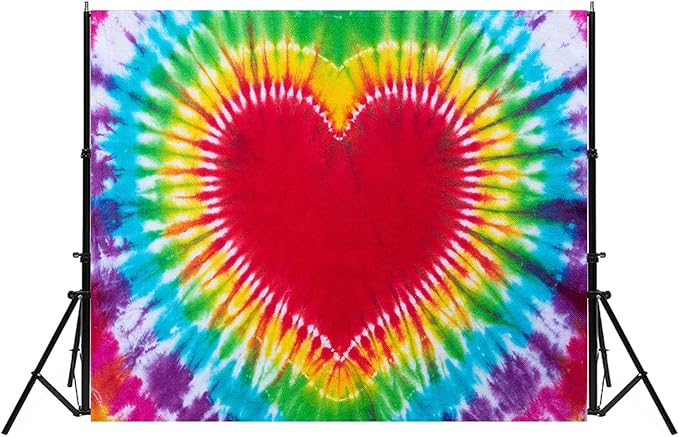 Hippie Backdrop 20x10ft 60s 70s Backgrounds Tie Dye Theme Party Decorations - Image 4
