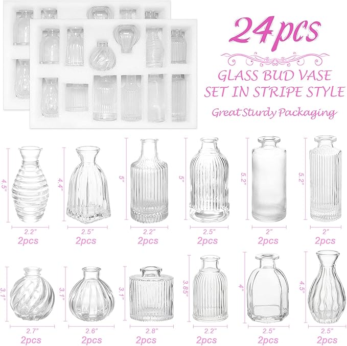 Bud Vases in Bulk 24, Small Glass Vase - Image 6