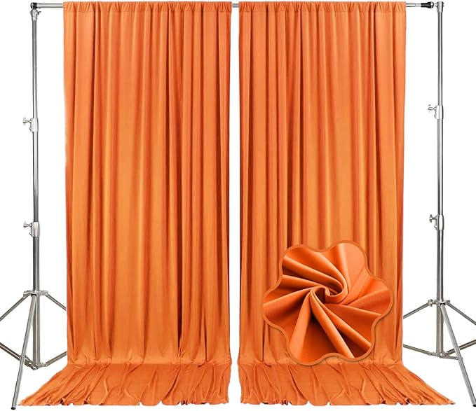 10ft x 10ft Orange Backdrop Curtains by Tisspoms