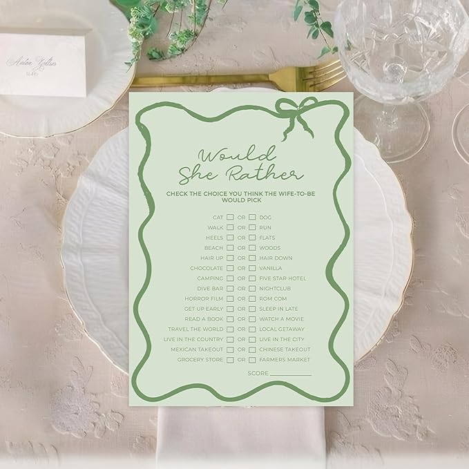 DEEKA 30 PCS Bridal Shower Games Card - Image 4