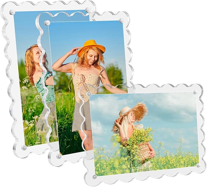 Acrylic Picture Frames 3 Pack 5x7 Scalloped by Unknown