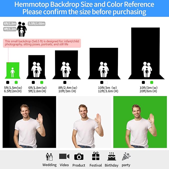 HEMMOTOP Photo Backdrop Curtains, 5x6.56 ft White Backdrop - Image 3