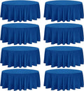 8 Pack Premium Round Tablecloth 120 Inch Round Table Covers Washable Polyester by Fivenl