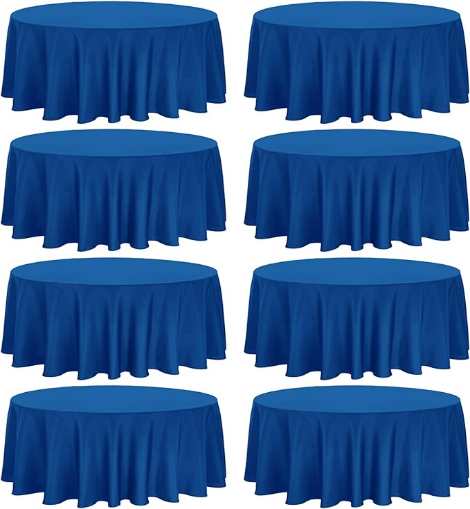 8 Pack Premium Round Tablecloth 120 Inch Round Table Covers Washable Polyester by Fivenl