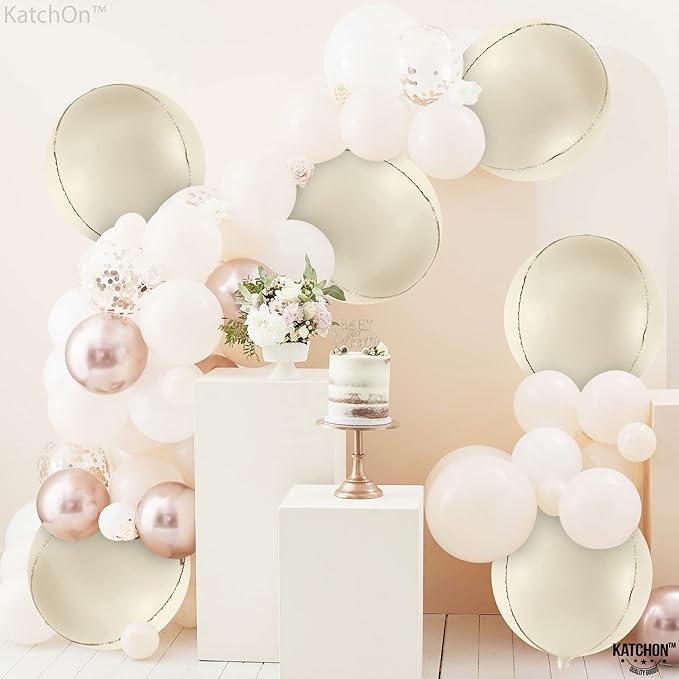 KatchOn, Huge White Sand Balloons Set- 22 Inch, Mylar Balloon - Image 5