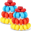 Juexica 2 Pcs Round Macaron Display Tower Stand 4 Tiers Plastic Cake Rack by Juexica
