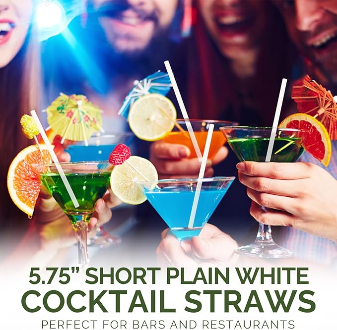 Compostable Short Paper Straws Individually Wrapped, 5.75" x 0.24", Dye-free - Image 6