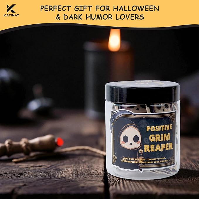 Emotional Support Grim Reaper – Positive Grim Reaper Jar, Dark Humor Spooky - Image 4
