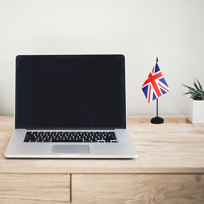 2 Pack UK Desk Flag Set, Britain Desktop Small Miniature Table Office Flag - Image 5