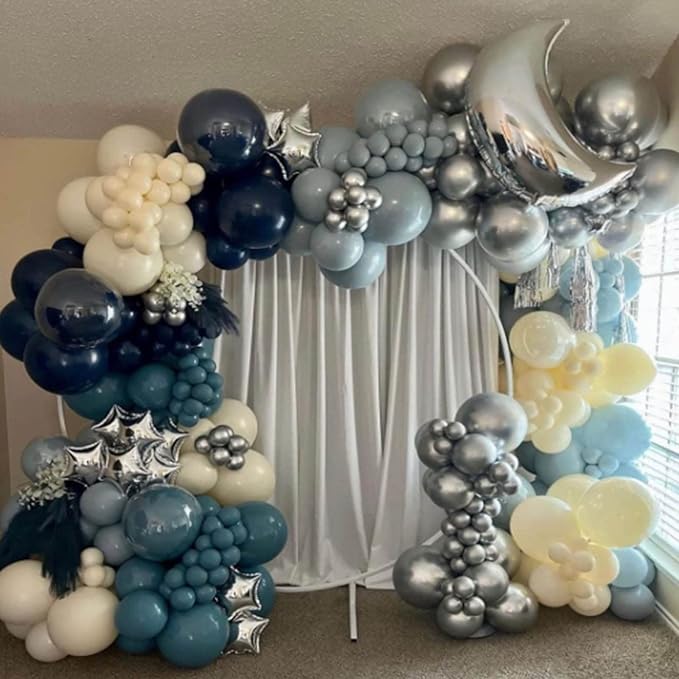 50pcs Silver Moon and Star Balloons - Image 7