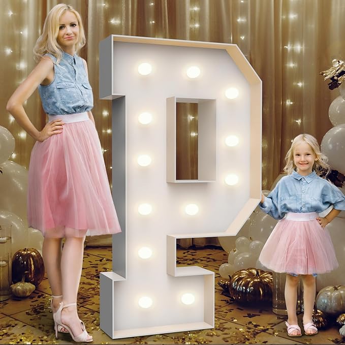 4FT Marquee Light Up Letters P, Party Decoration Large Marquee Light Up Letters by Teebloom