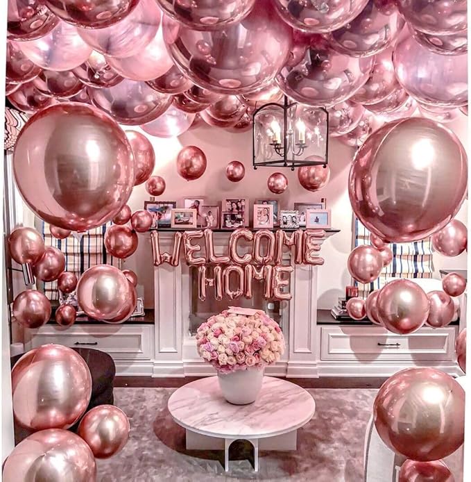 6 Pack Rose Gold 22 Inch 4D Foil Balloons Big 360 Degree Round Sephere Mylar - Image 3