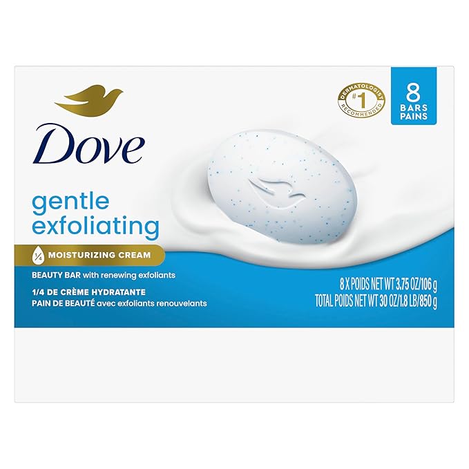 Dove Beauty Bar Soap 8 Bars Gentle Exfoliating, - Image 2