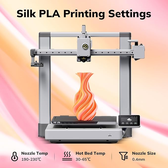 AMOLEN Silk PLA 3D Printer Filament, Dual Color Pink Orange PLA 1.75mm - Image 7