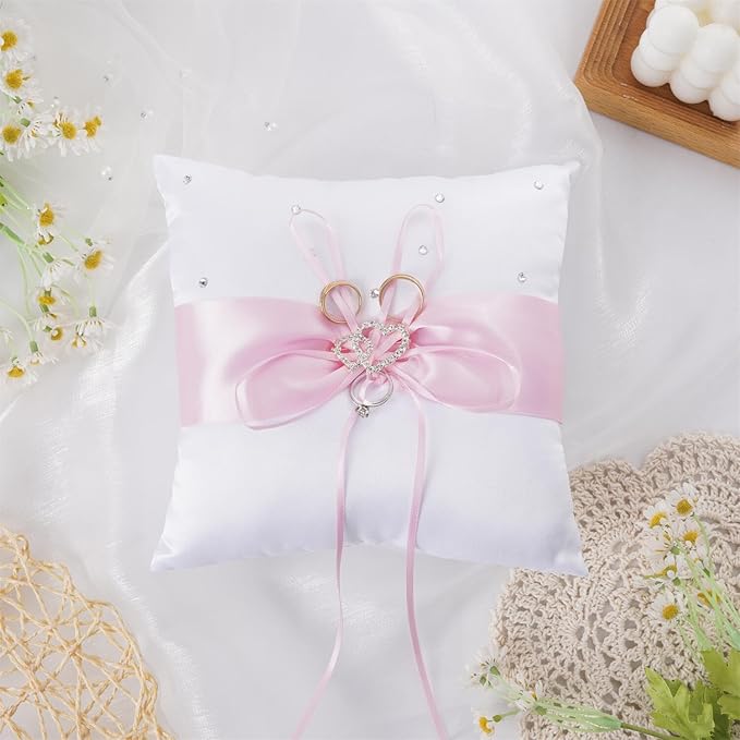 QIRMIZI Ring Pillow, Pearls Ring Cushion, Ring Bearer, Ring Holder - Image 6