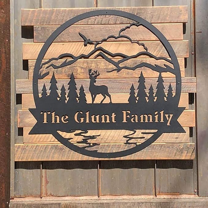 RealSteel Personalized Outdoor Metal Sign, Customize the Great Outdoor Deer & - Image 3
