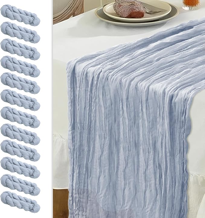 Le courant 12pcs 10Ft Cheesecloth Table Runner, Rustic Boho Gauze Cheese Cloth by Unknown
