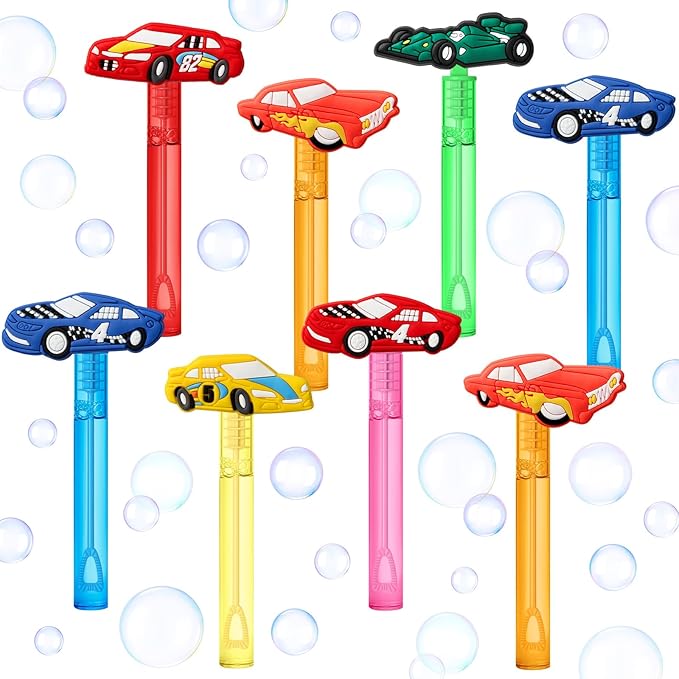 AMFZON 24Pcs Race Car Party Favors Bubble Wands by AFZMON