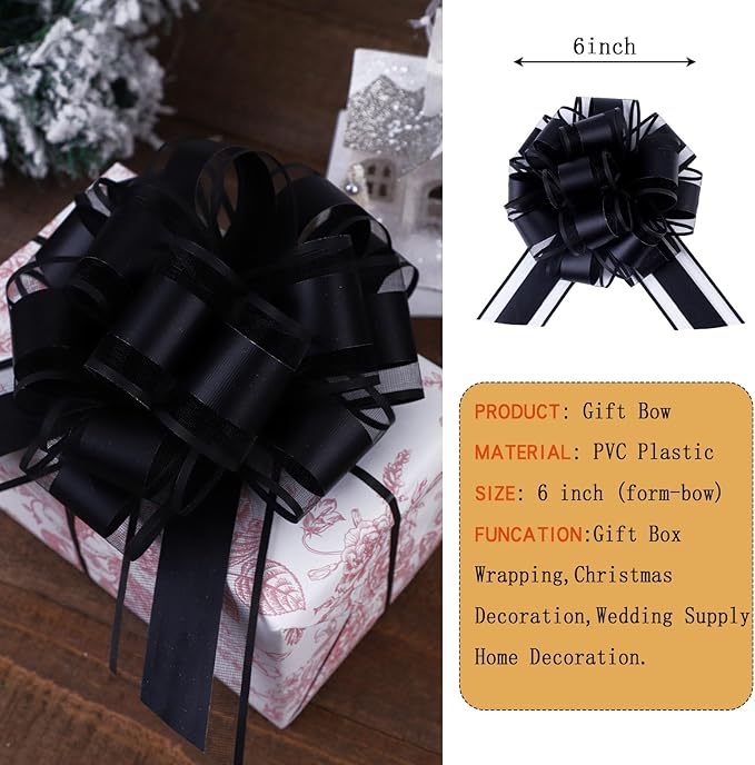 6Pcs 6inch Pull Bow Gift Wrapping, Pull Bow - Image 2