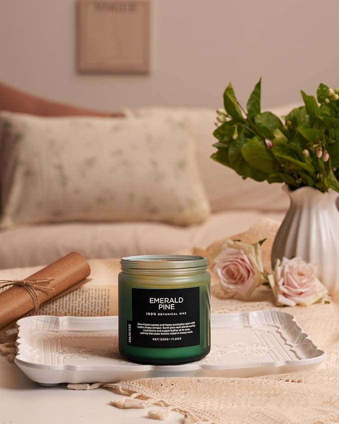 M&SENSE Pine Scented Candles Natural Soy Wax Clean Non Toxic 11.6oz 70 Hours - Image 6