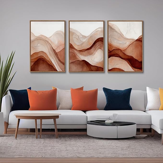 myusuar 3 Piece Large Abstract Framed Wall Art - Image 2