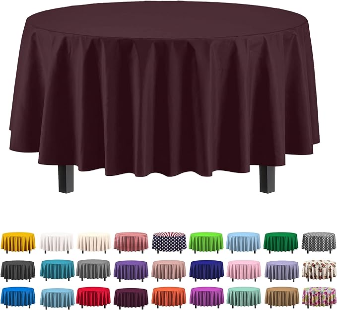 Exquisite 12-Pack Premium Plastic 84-Inch Round Tablecloth by Exquisite