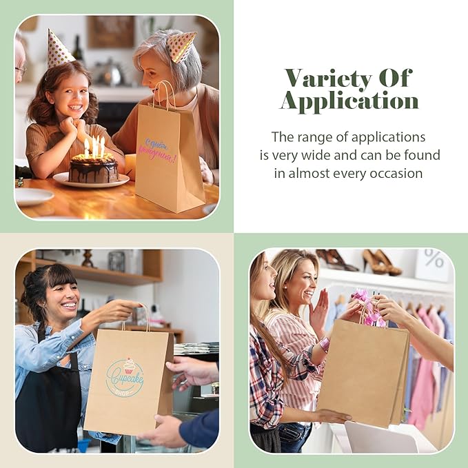 GSSUSA Brown Kraft Paper Gift Bag - Image 9