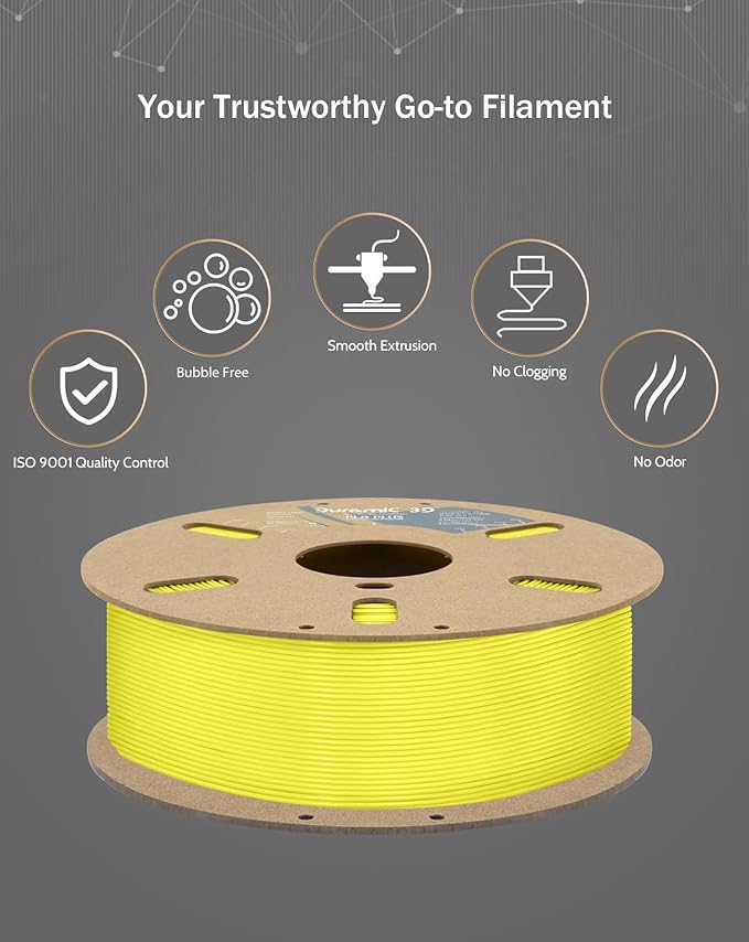 DURAMIC 3D PLA+ Filament 1.75mm 1Kg Light Yellow, PLA Plus Filament 1Kg Spool - Image 5